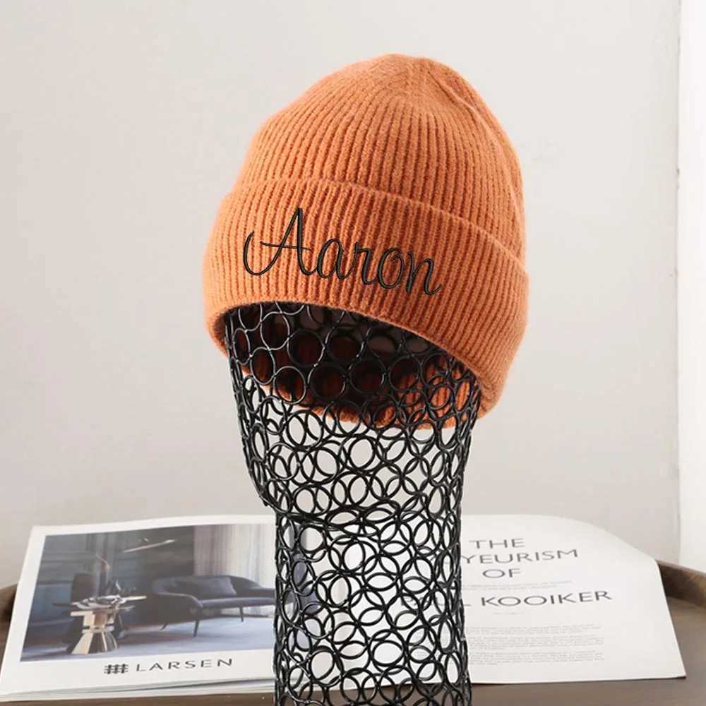 Hat Embroidered Woolen Name Christmas Children's Baby Gift Winter Hat Personalized Baby Name New Year Hat M260921