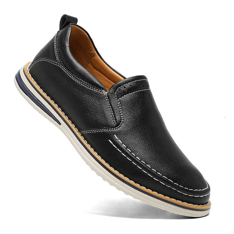Men Casual Shoes High Quality Casual Shoes Genuine Leather Men's Shoes Comfortable Flats Driving Shoes Outdoor Men Loafers Large Size 38-46 D26