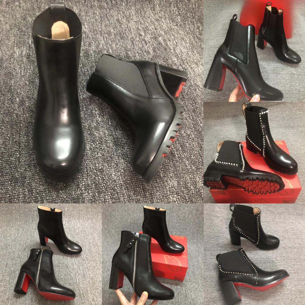 Designer shoes red bd over the knee Heels women's classic fashion casual suede brown black rivet heels top designer ankle boots