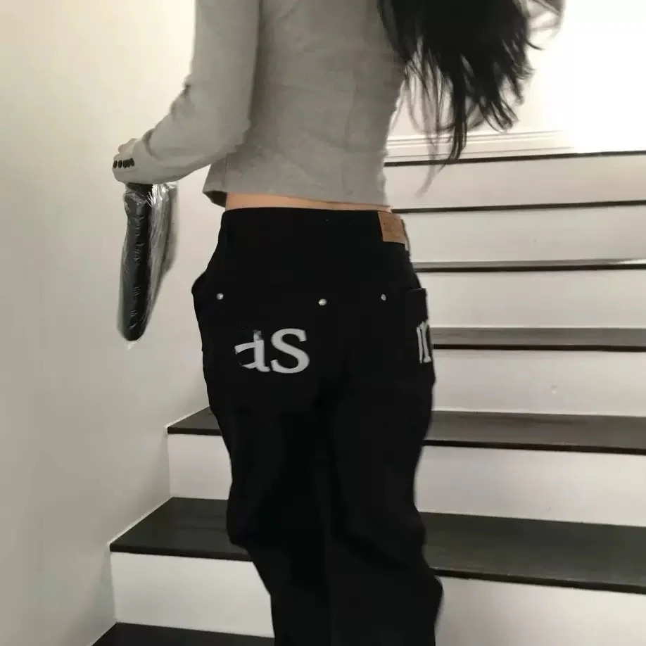 High Waist Loose Straight Leg Jeans Womens plus Size Casual Cotton Trousers Ason Slimming Long Pants for Short People 260922