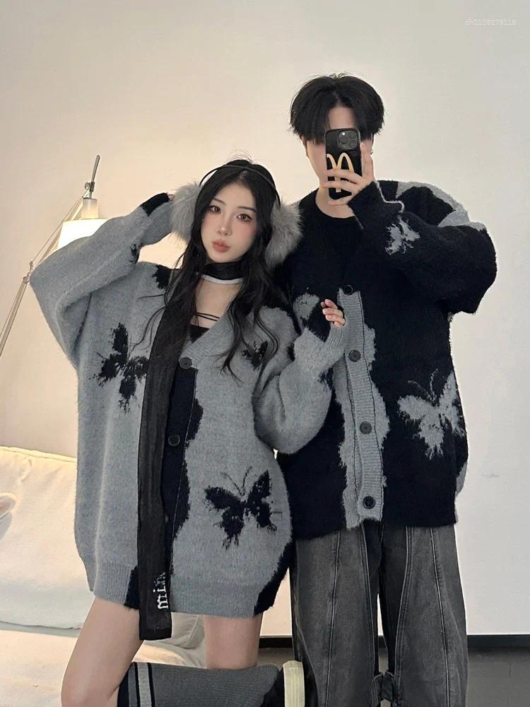 Trendy Men's Open Cardigan Sweater Autumn Winter Soft Lazy Style Ma Hai Wool Long Sleeve Knitted Outerwear Coat