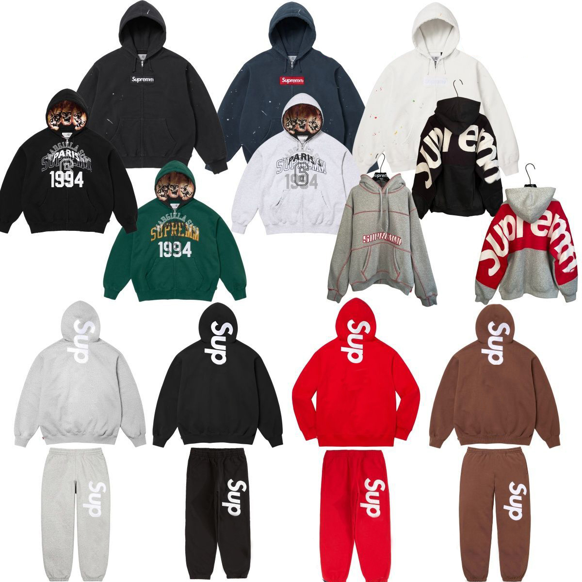 Mens designer hoodie sweatpants tracksuit suprmen letter pullover top High-Street Y2K hip-hop sweatshirt set American street-wear pure cotton casual