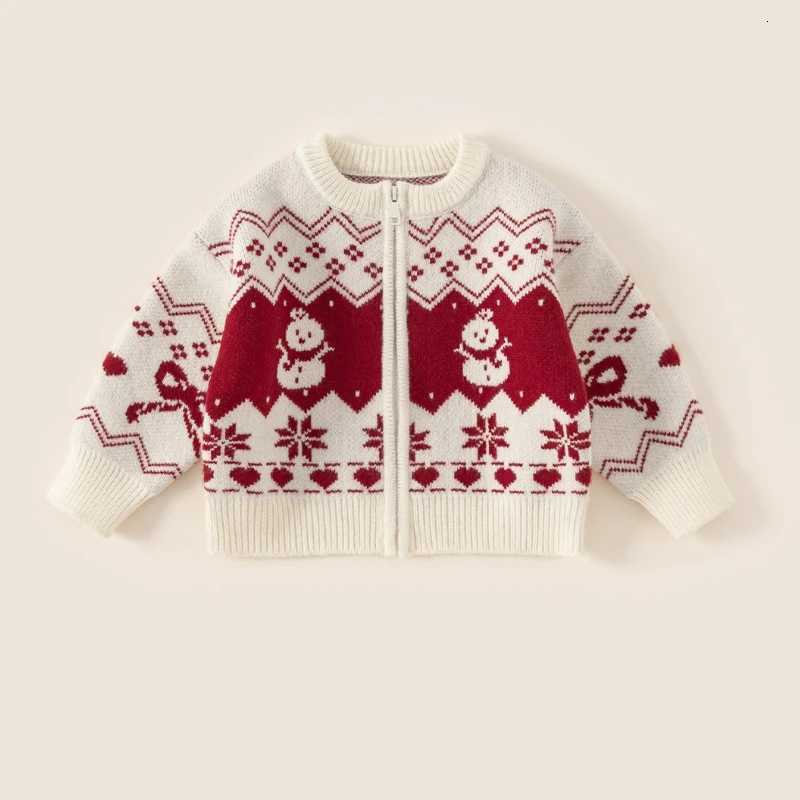 2025 Winter New Children's Pullover Christmas and New Year Atmosphere Snowflake Snowman Pattern Thick Sweater C260921