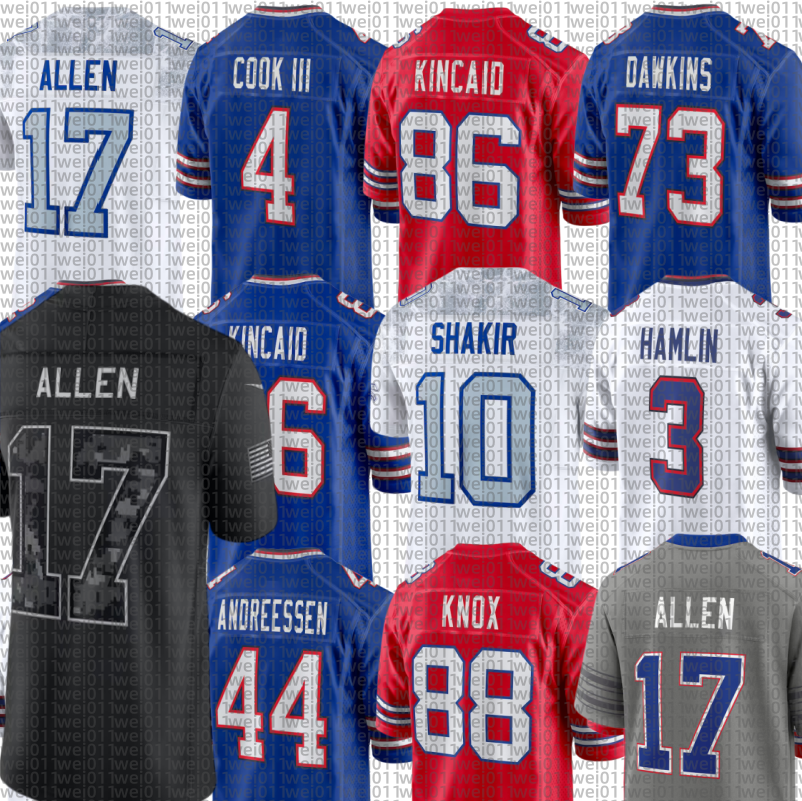 17 Josh Allen 4 James Cook III DJ Moore Khalil Shakir Dalton Kincaid Keon Coleman Dawson Knox Dion Dawkins Deone Walker Shane Zylstra Dorian Strong