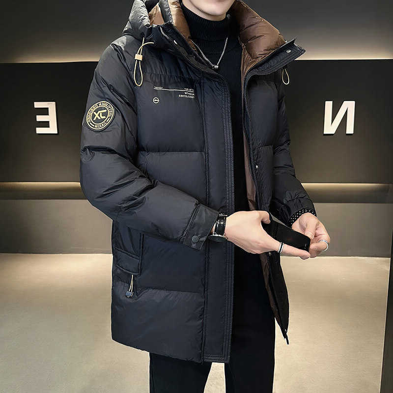 Down Parkas mens thicken Men's warm parkas 2024 winter jacket white duck down jackets men winter down coat fashion hooded parkas men size L-4XL