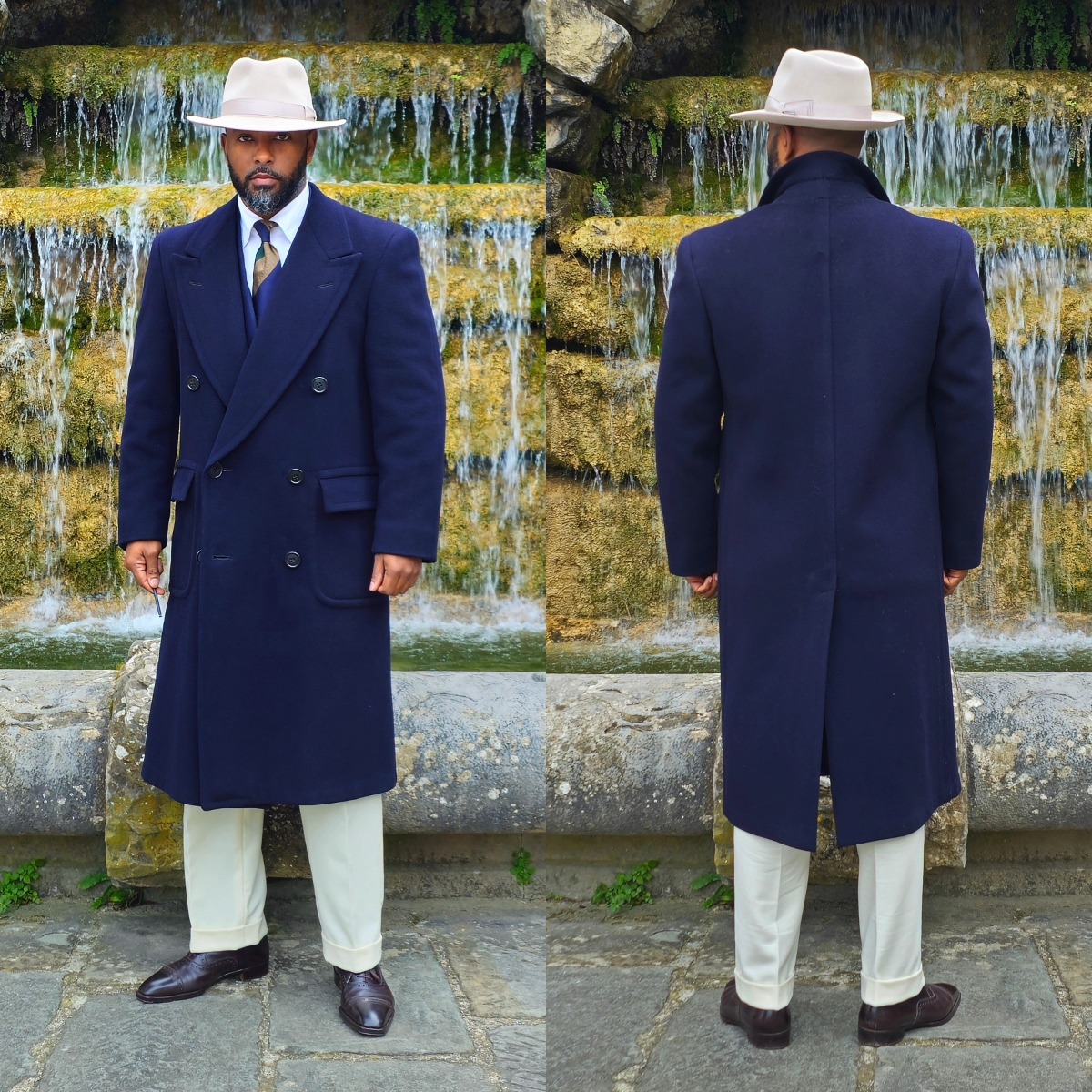 Simple Men's Long Coat Wool Blends Peaked Lapel 1 Piece Warm Overcoat Double Breasted Formal Business Wedding Guest Blazers Customized