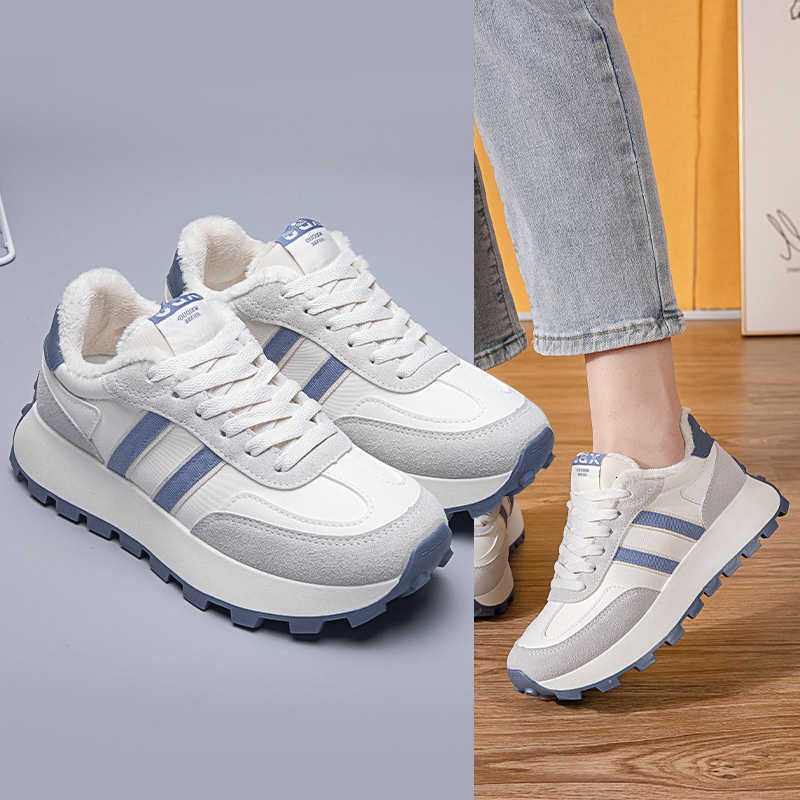 Shoes 2023 Autumn Winter Casual New fashion Women Sneaker Warm Soft Casual Footwear Lace-Up Light Flat Sport Shoes D260922