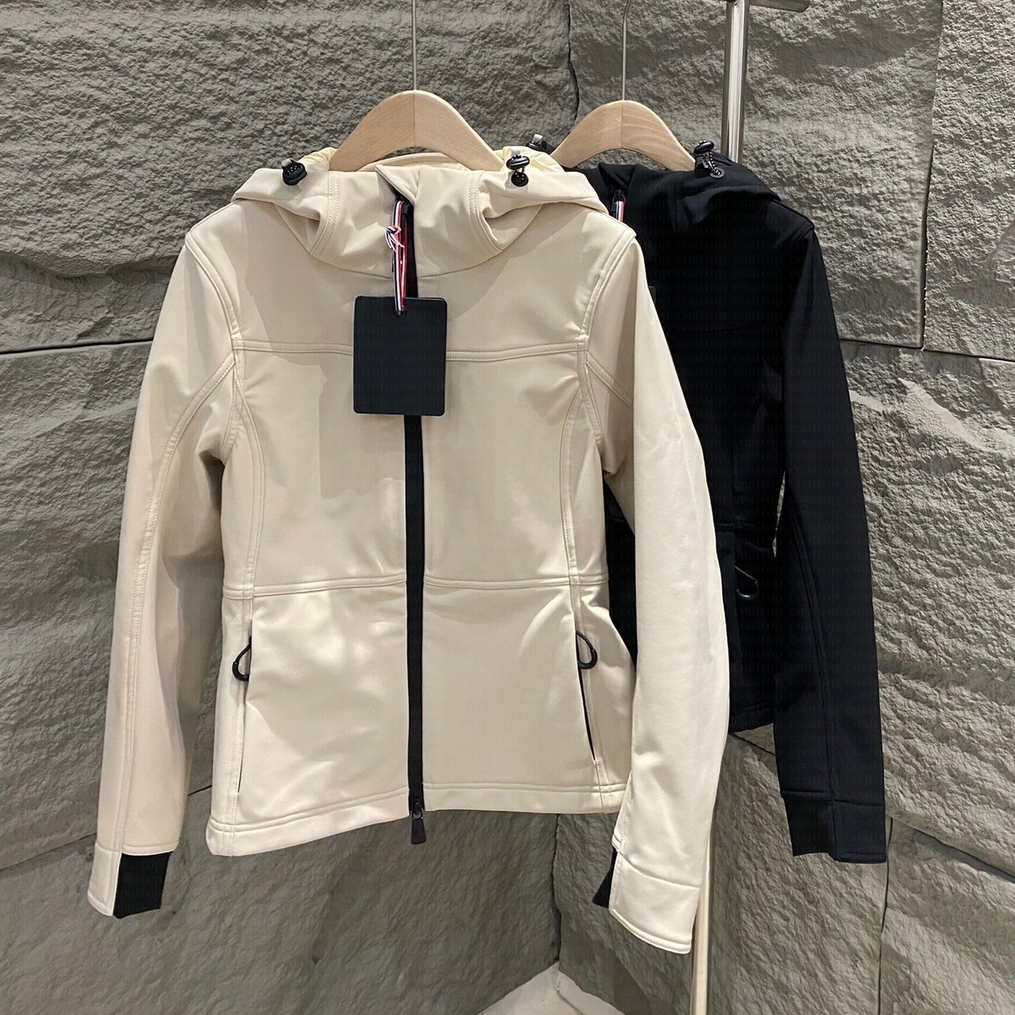 Women Jacket Waist Cinching Slim Fit Windbreaker Ski Suit High Quality Classic Stand Collar Knitted Down Jacket Outdoor Waterproof Windproof Casual