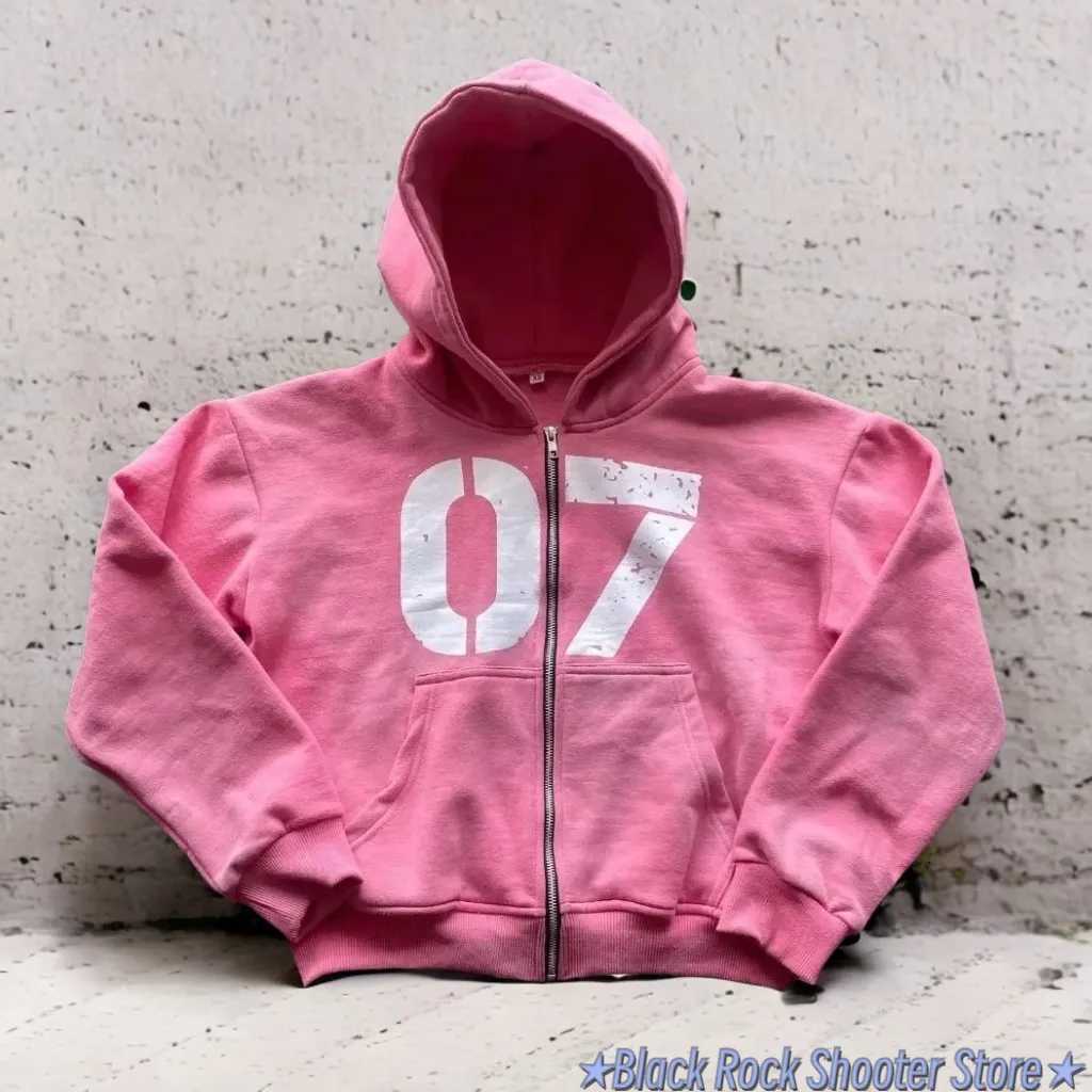 Men's Hoodies Sweatshirts High Street Gothic Retro Hoodies Y2k Zip Up Hoodie Men and Women Clothes Hip Hop Punk Loose Sweatshirt Zipper Pullove