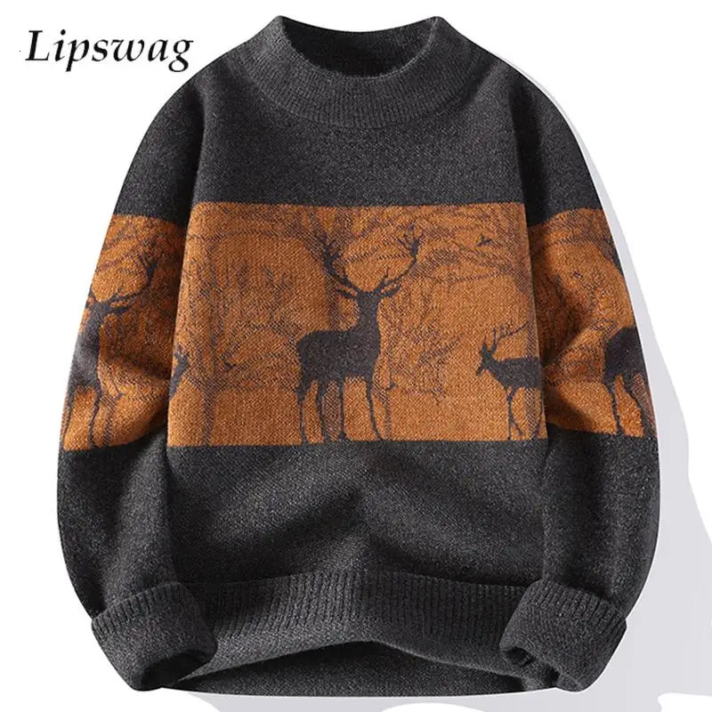 Christmas Sweaters Mens Fall Winter Casual O Neck Long Sleeve Knitted Jumpers Men Clothing Knitting Slim Fit Sweater Streetwear 260922