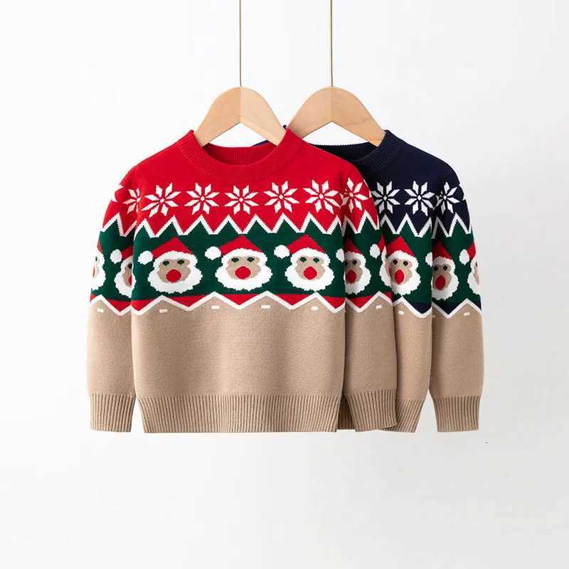 Girls Pullover Winter Sweater Boys Cute Xmas Pullovers Knitted Top Autumn Cltohes Children Christmas Santa Claus Cartoon Warm Knitwear C260921