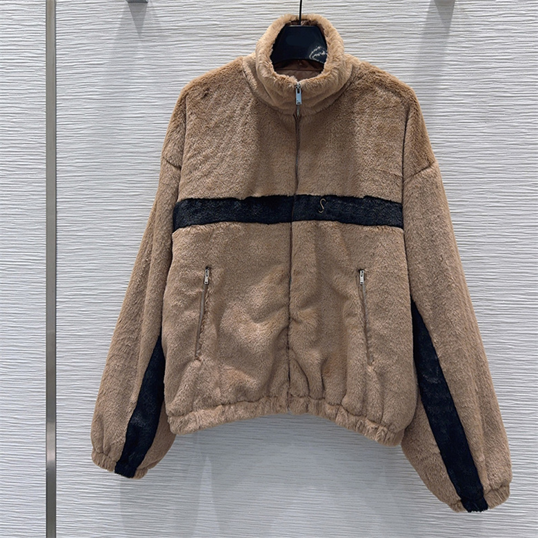 Designer Woman Vintage Jacket Long Sleeve Letter Embroidered Warm Coat Autumn Winter School Office Daily Outing Wear