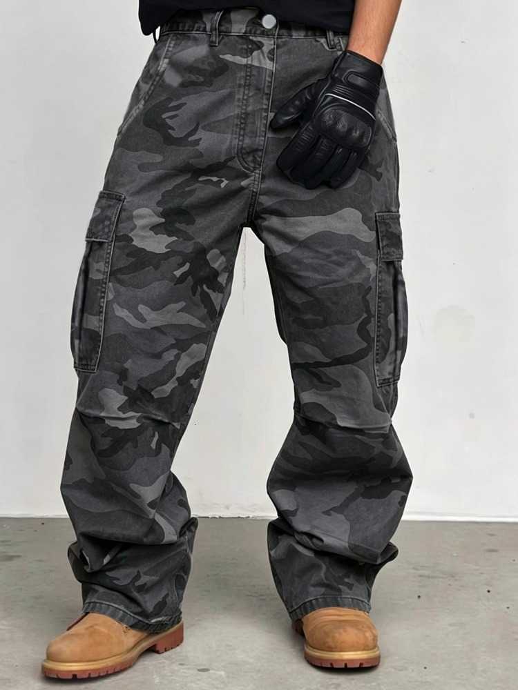 Jeans 2026 Jeans da uomo nuovi da uomo Camo Cargo 100% cotone Pantaloni in denim dritti larghi per tutte le stagioni Pantaloni da lavoro tattici Har
