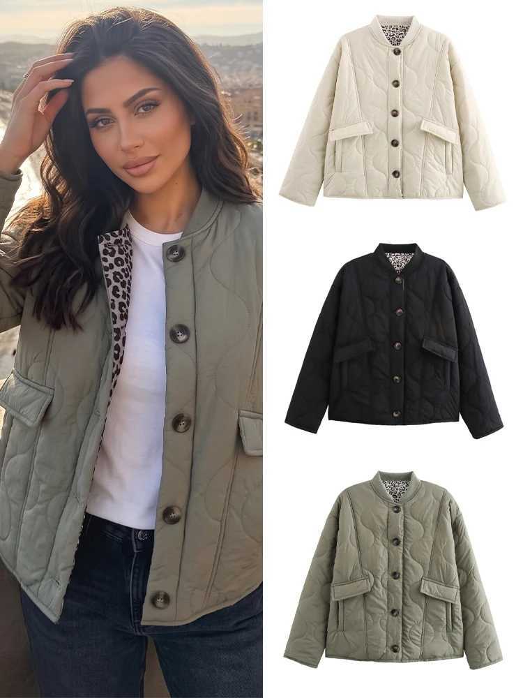 Women's Jackets HH Autumn Jacket For Women Elegant Solid Quilted Coat Long Sleeve Single Breasted Outerwear Casual Maternity Outfit Tops C26092