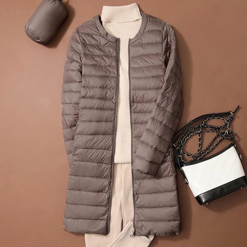 SEDUTMO Winter Duck Down Jackets Women Long Ultra Light Coat Casual Slim Black Thin Autumn Parkas ED2070 260921