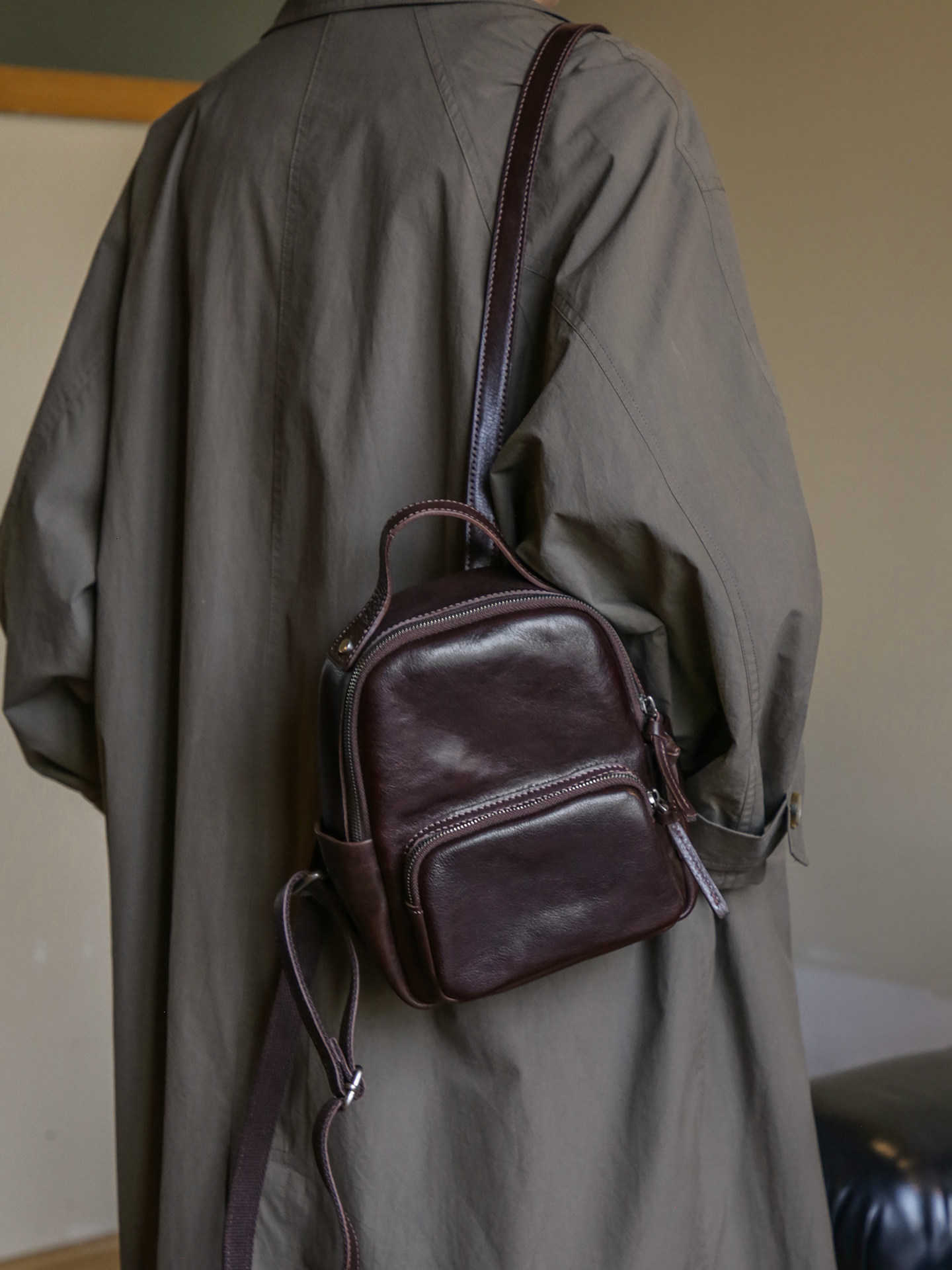 party casual Backpack first Style layer cowhide ladies small backpack fashion designer handmade soft genuine leather women's cute bookbag H2609