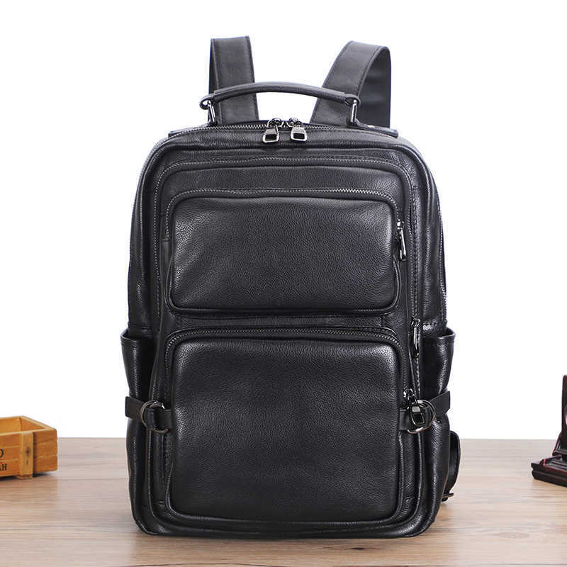Daypacks Backpack Style New Casual Cowhide Laptop Backpacks Large Capacity Backpack Outdoor Travel Men's Bag Genuine Leather Bags For Man H2609