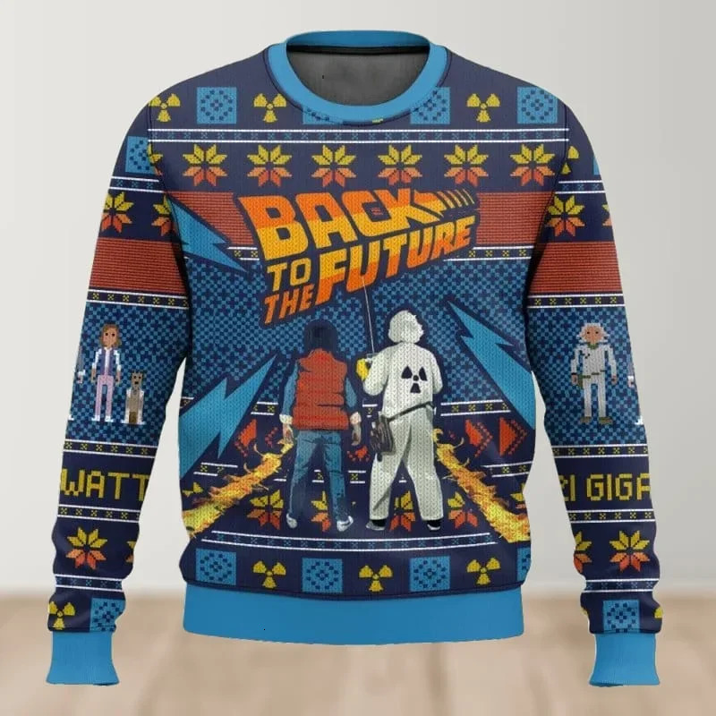 2026 autumn and winter Back To The Future Ugly Christmas sweaters cartoon anime men's and women's pullovers sportswear 260922