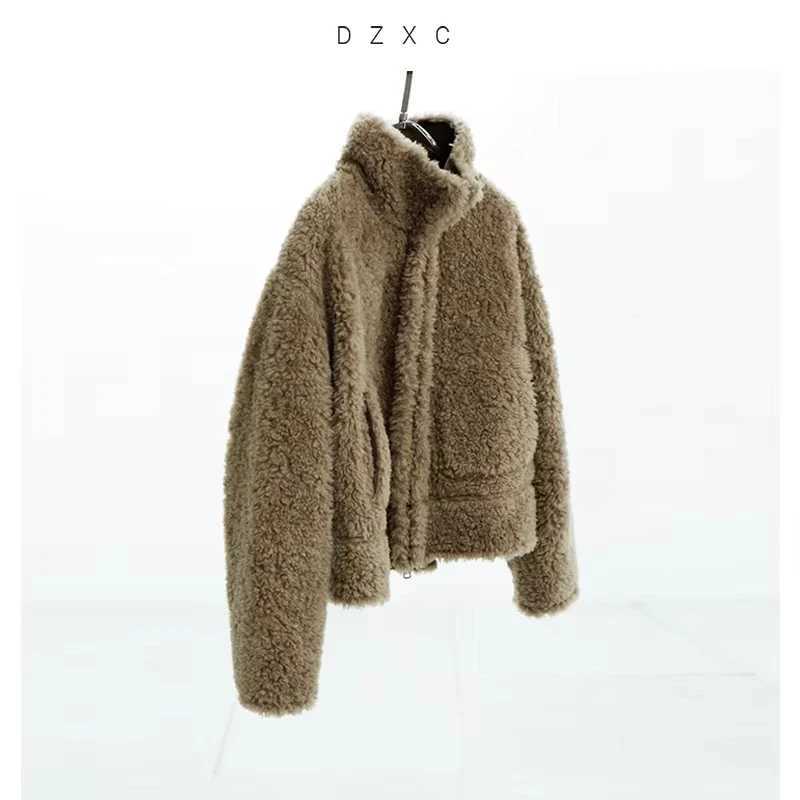 Women's Jackets Teddy Style 100% Wool Coat~Women's Short Lazy Style Jacket Loose Top Autumn and Winter New Model 2026 Imitation Fur C26092