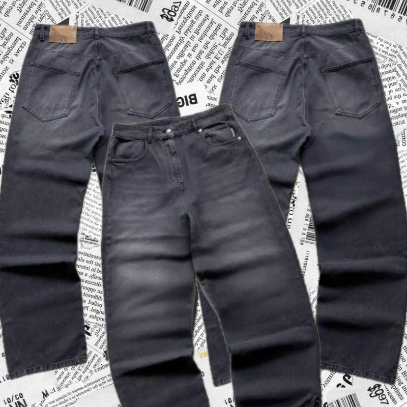 and autumn winter men's casual pants gold coin Y2K retro trend zipper embroidery pattern S260922B7IH
