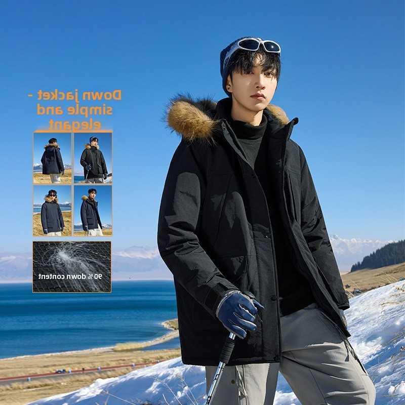 2025 Men's New Down Parkas Men's down Jacket Thickened Mid-Length Parka Coat Warm Workwear with Fur Collar Unisex Winter Puffer Coat C2609