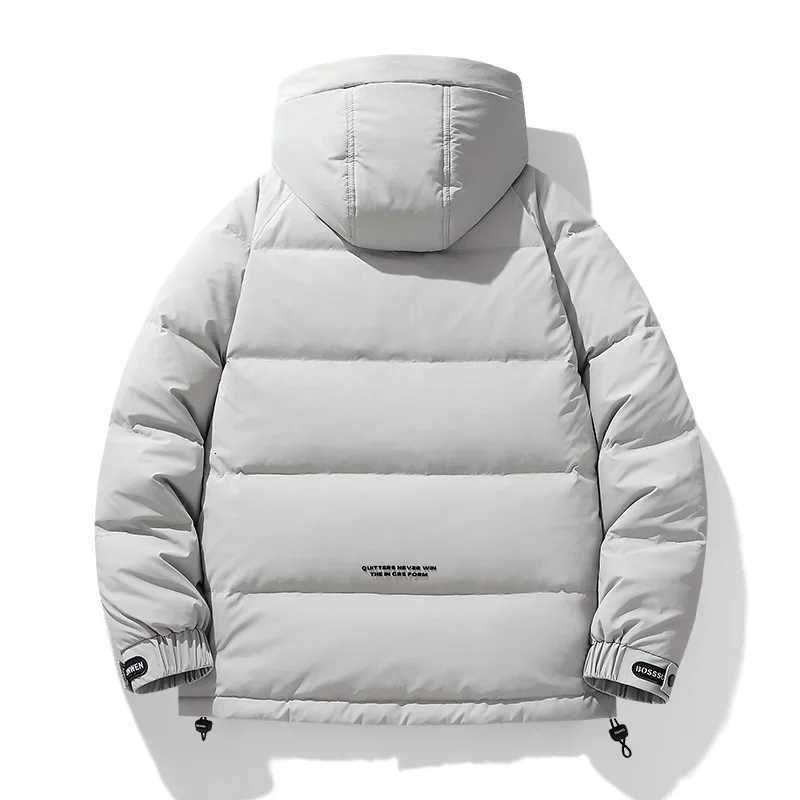 Down Parkas Warm Solid Men's Color Thick Duck Parka Mens Down Jackets Winter Outdoor Coat Men Winter Hooded Down Coats New White Duck Down Jack