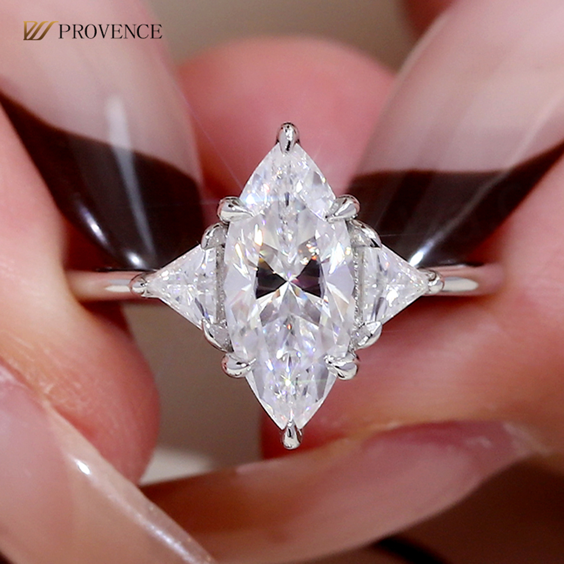 10K 14K 18K Solid White Gold D VVS Moissanite Diamond Wedding Accessories Bridal Jewelry Sets Fine Rings Custom Ring Design