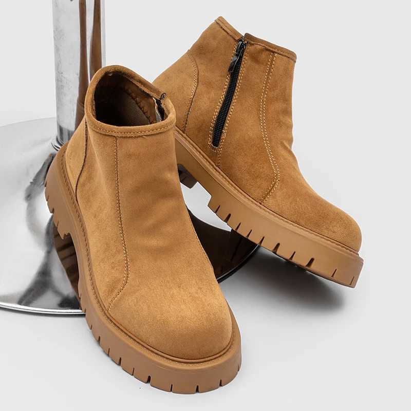 Designer Men's Boots Fashion Design Short Boots High-Top Leather Shoes Hot-selling Male Ankle Boots Leisure Walk Motorcycle Botas Outdoor Shoes