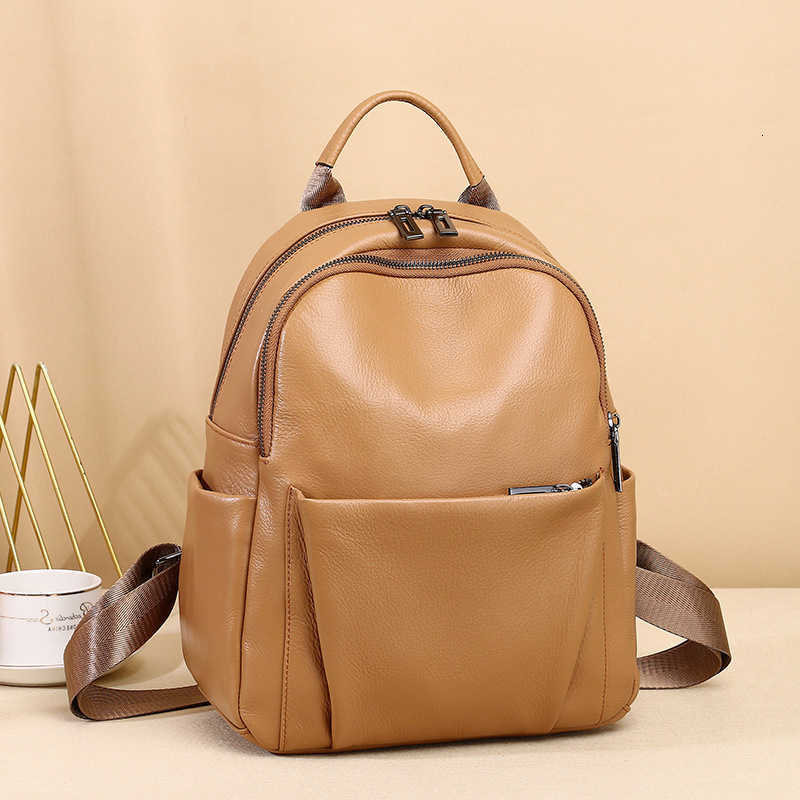 Genuine Casual Backpack Leather Style Backpack Woman Real Cow Leather Tote Bags For Ladies Fashion Cowhide Shoulder Bag H260922