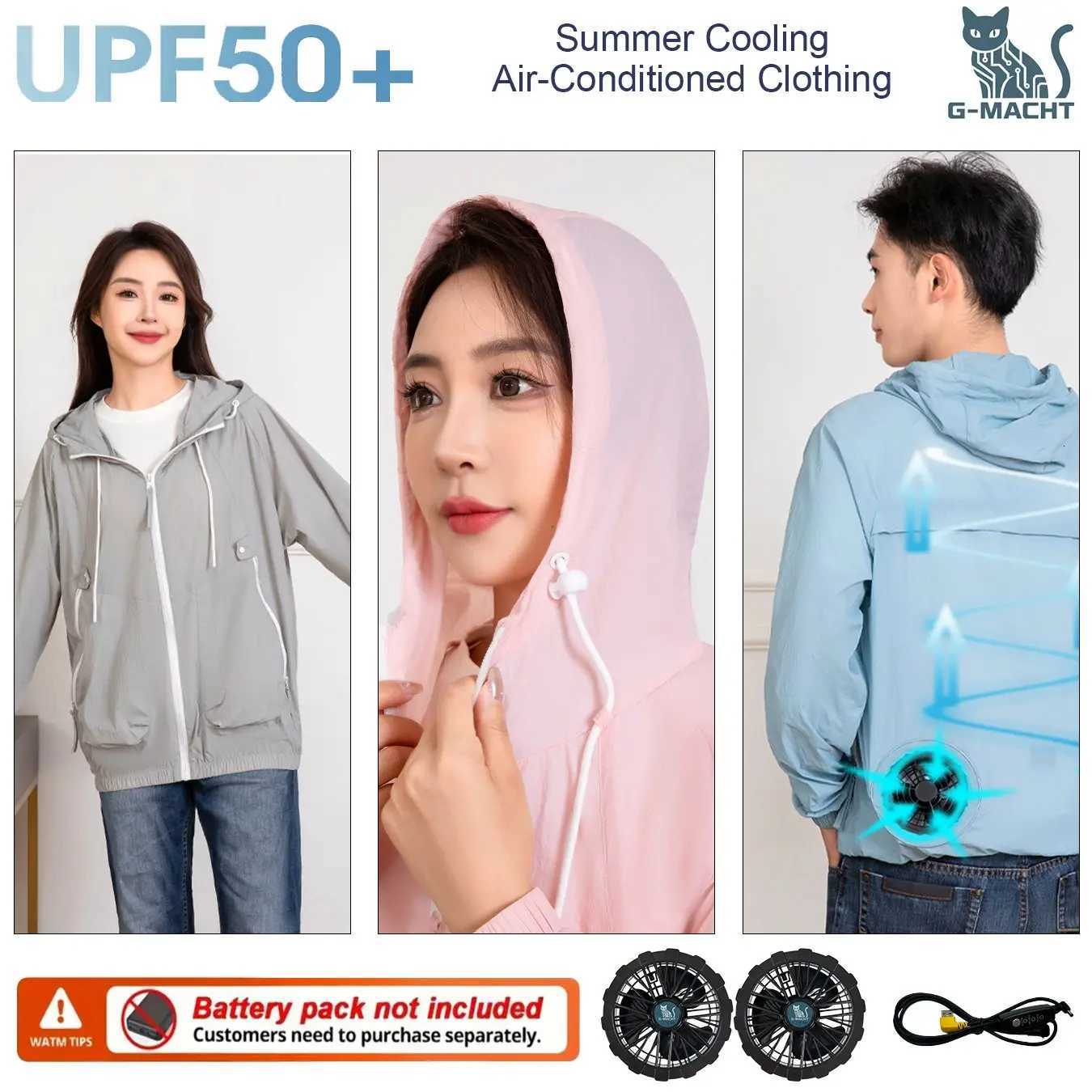 Women's Jackets Couple Style Summer Sunscreen Skin Jacket Fan Cooling UV Protection Waterproof Outdoor Fishing Sports Coat C260921