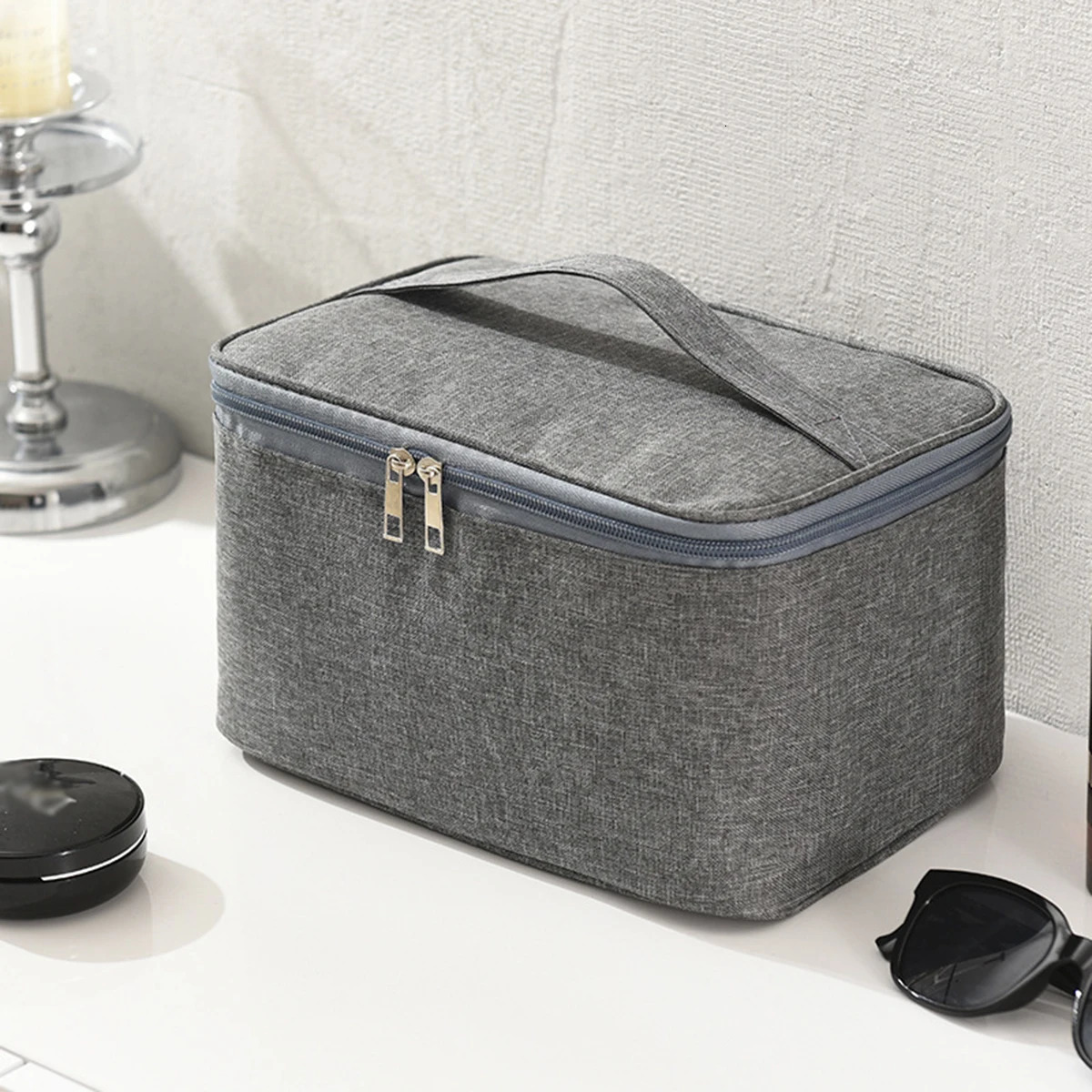 1pc Business Trip Men's Toiletry Bag Double Layer Large Capacity Cosmetic Bag Oxford Cloth Storage Bag Portable Handbag Wash Bag 260922