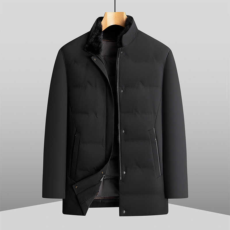 2026 Parkas Men's Winter Down Plus Size L-8XL Men's Goose Down Jackets Detachable Fur Collar Warm Puffer Coats Business Casual Outerwear W