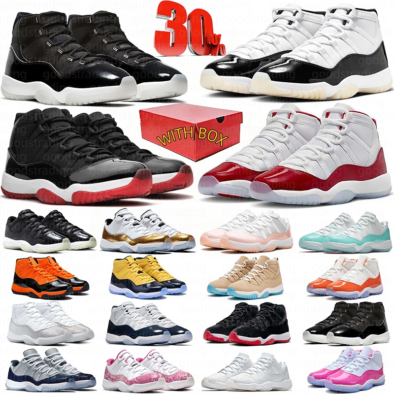 With box Free shipping basketball shoes 11s gamma blue 11 mens trainers Cherry Cool Grey Bred High Low Bred designer sneakers men with box hot space