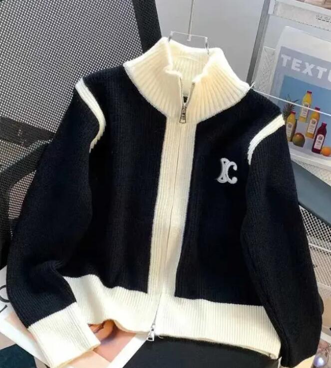 Women's Designer Sweaters Luxury Classic Zip Up Cardigan Sweater Long Sleeve Outwears Loose Knitted Coats women Clothes