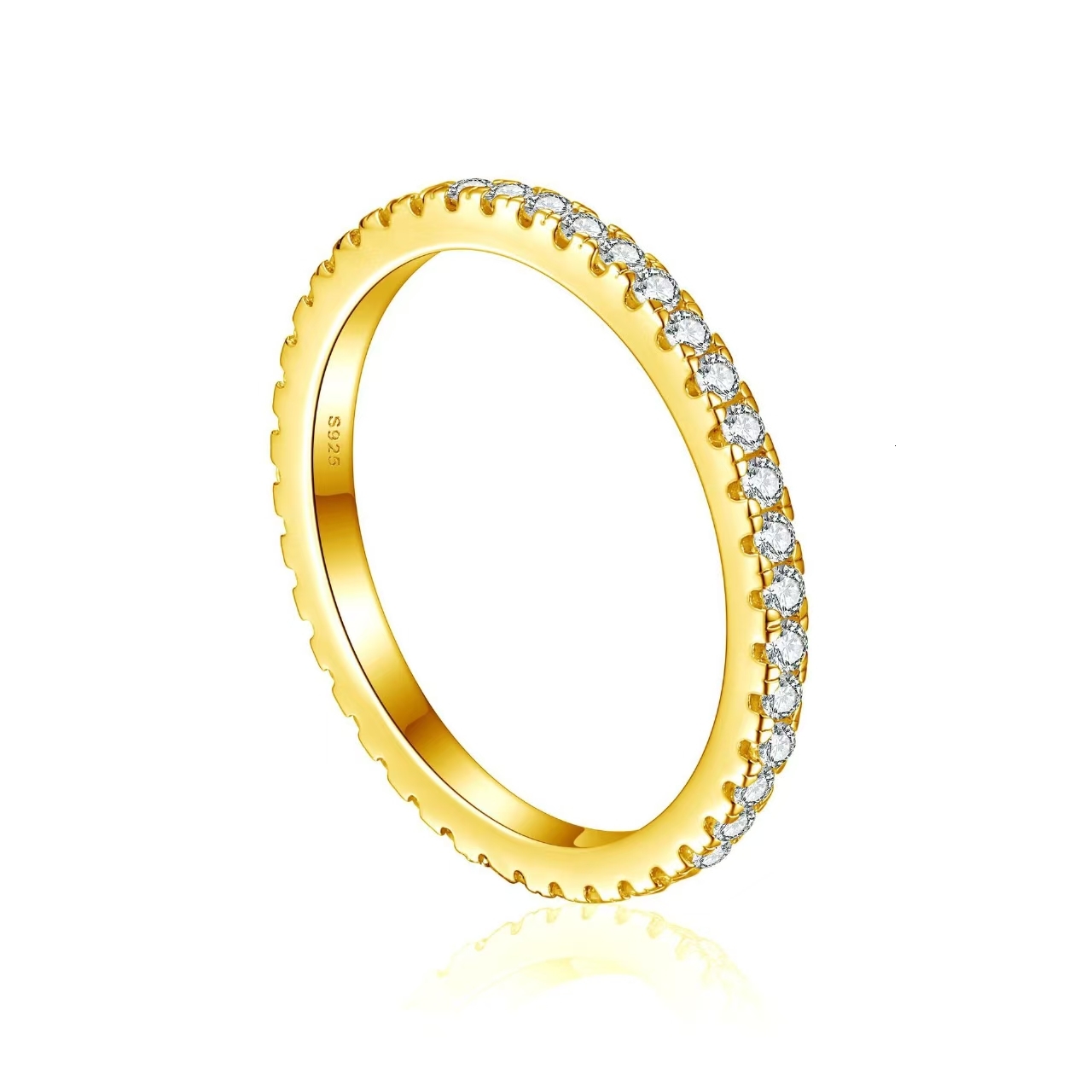 925 Silver Rose Gold Plated Fashion Jewelry Zircon Diamond Wedding Engagement Band Rings