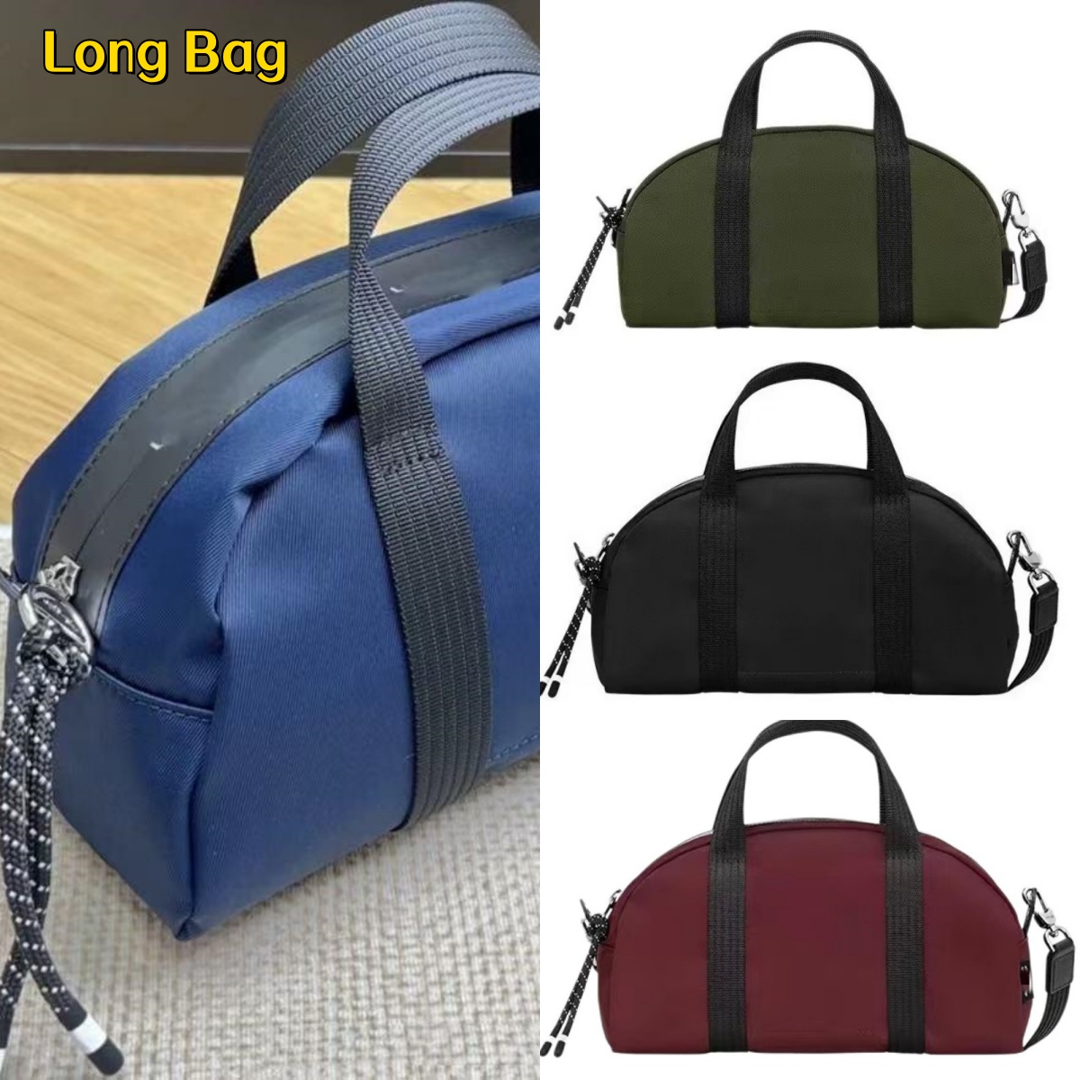 Sac de bowling étanche de grande capacité Sac à main à bandoulière unisexe avec bandoulière Sac à bandoulière en nylon imperméable épaissi E7377