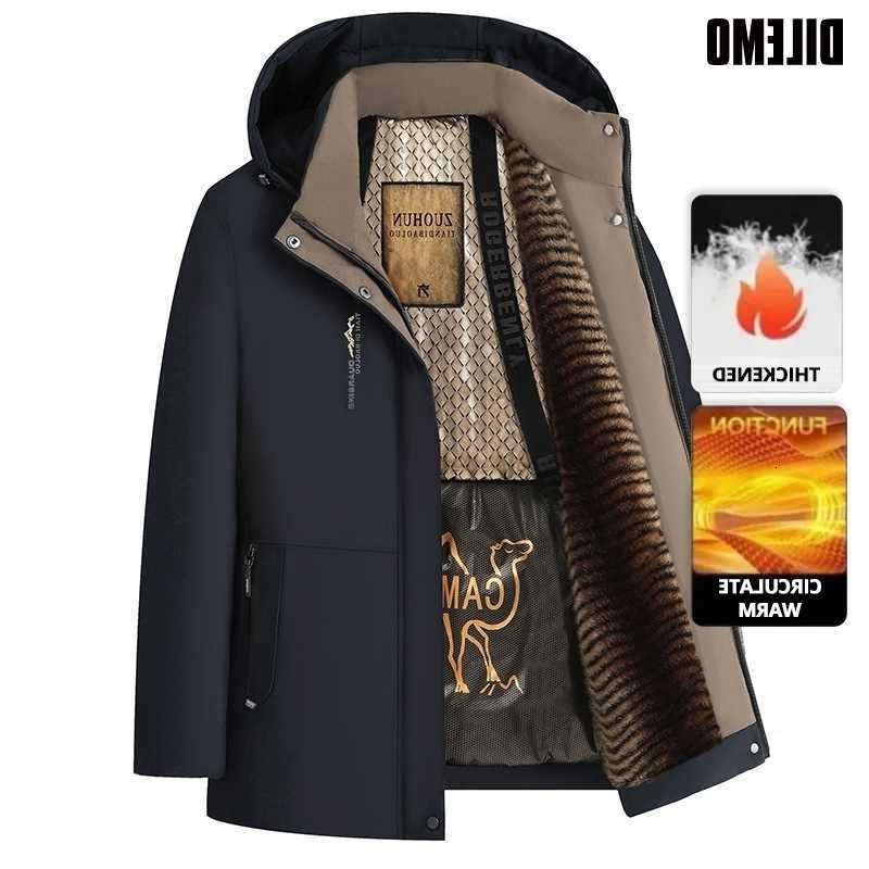Grade Men's Down Parkas Top Five Protective Tech Luxury Winter New Brand Camel Fleece Men's Parka Jacket Windbreaker Coats Heavy Plush Lin