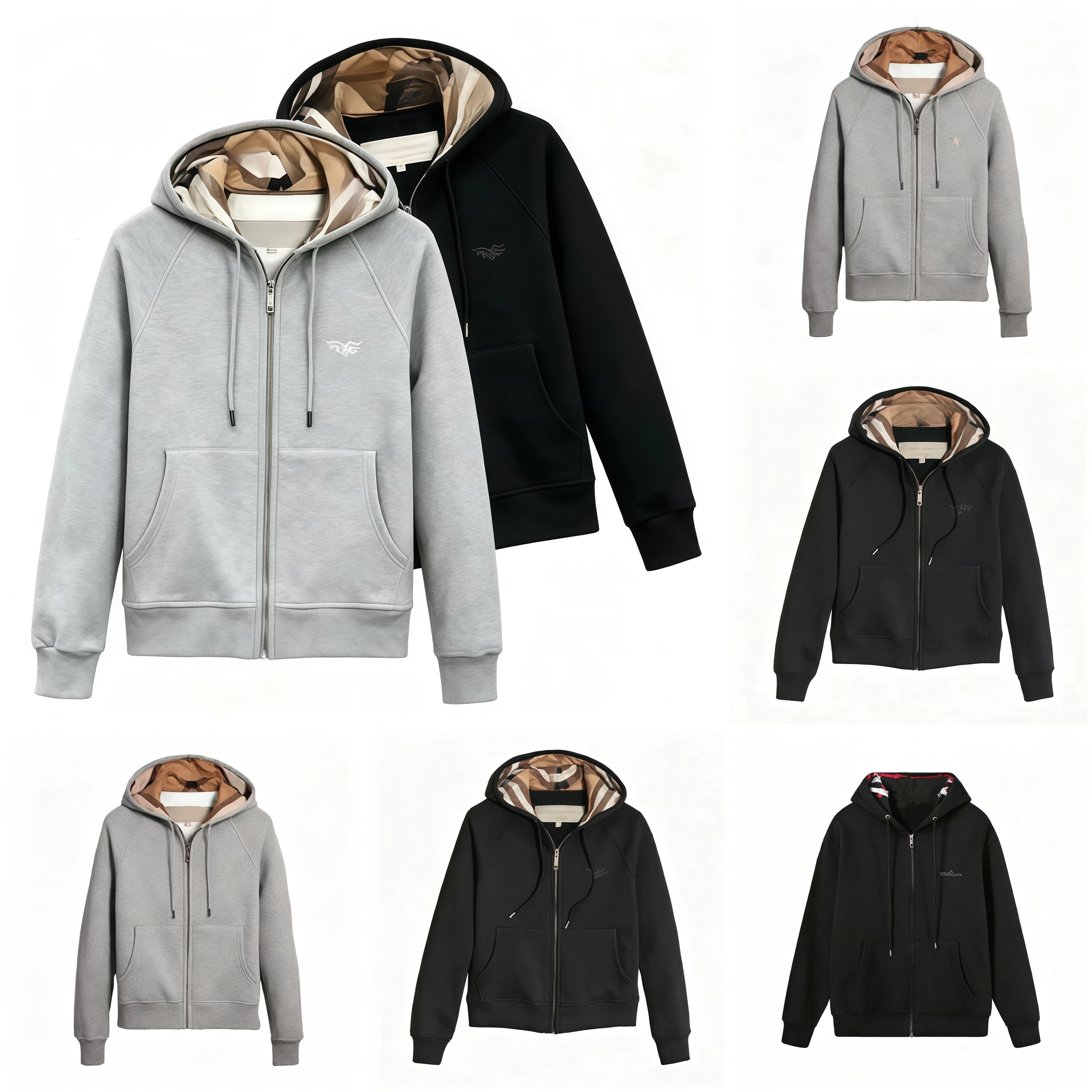 Men's bur hooded sweatshirt designer cardigan women's seasonal sweater hooded long sleeved jacket large loose cotton jacket pullover shirt