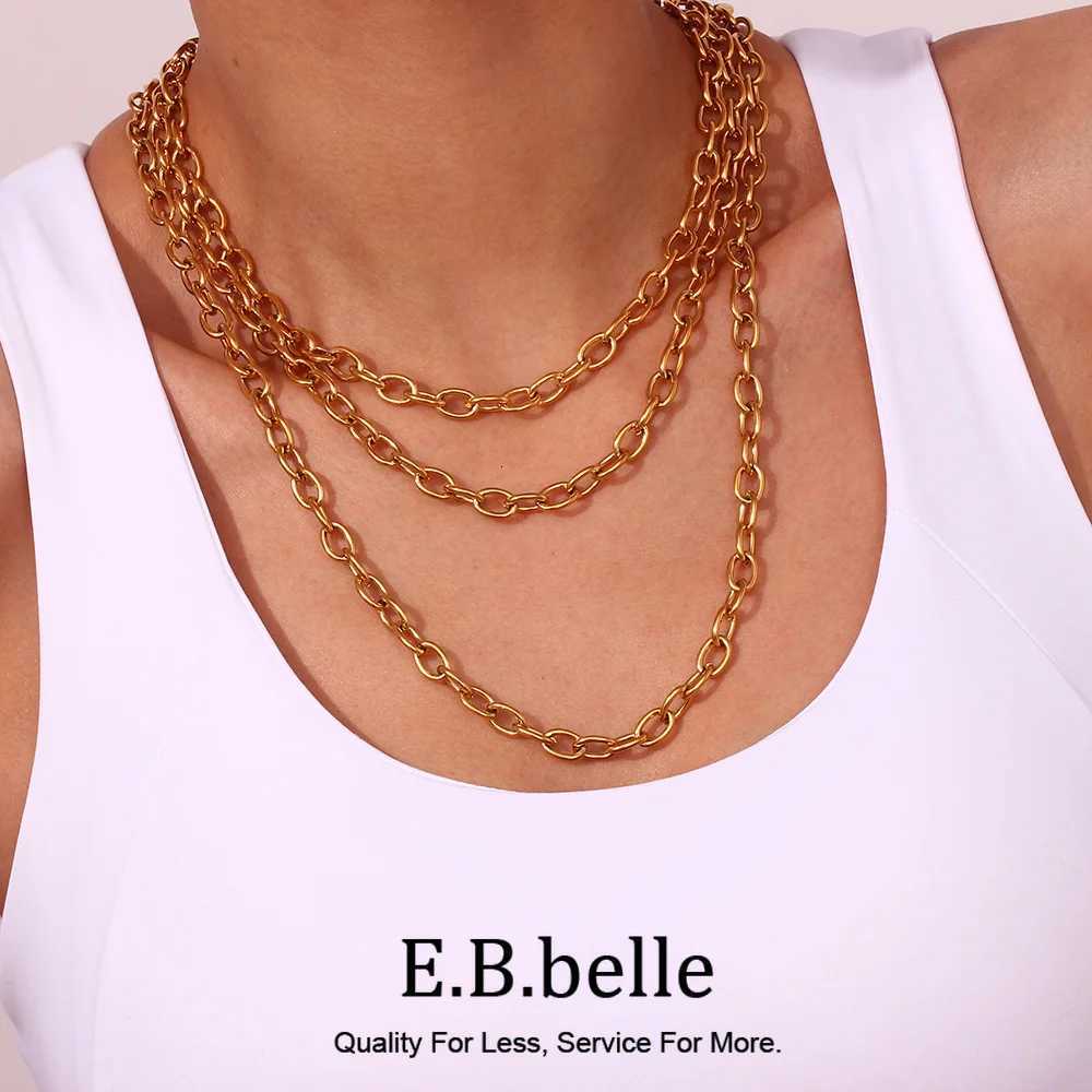 Pendant Necklaces 18K Gold Plated Silver Color Stainless Steel 7mm Oval Link Chain Chunky Choker Necklaces Long Link Chain Bracelet Anklets X260921