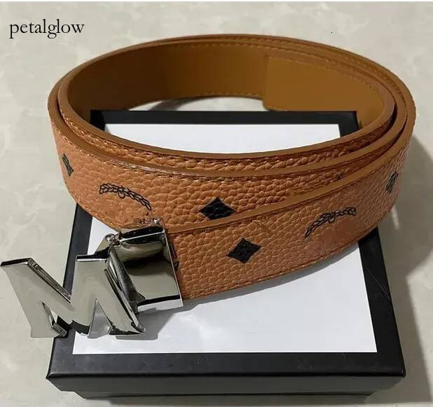 Designer M belt desginer men women fashion leather business casual luxury mens womens color gold and silver glossy buckle 3 8cm belt cintura uomo ce