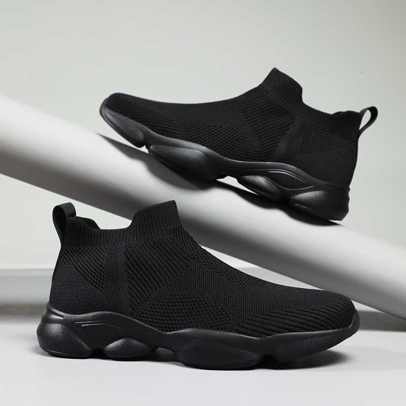 Casual Shoes Plus size men's shoes 46 47 48 Summer new men's breathable knitted shoes leisure sports socks single shoes one pedal mesh sho