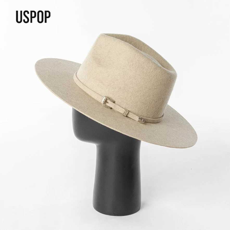 Brim Hats Bucket Hats Wide USPOP Autumn Winter Vintage Wool Felt Fedora Hat for Men and Women Jazz Cap with Belt Detail Stylish Casual Warm Dress Ha