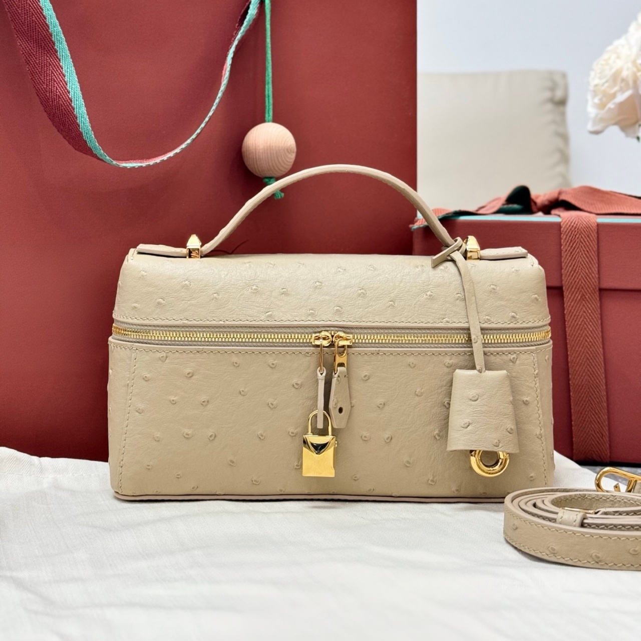 10A hand bags designer women tote bag designer Khaki beige ostrich pattern 19CM luxury handbag shoulder bags woman Mini handbag Free shipping on gif