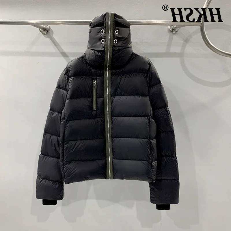 Down Parkas HKSH Autumn Men's Winter Spring New Men's Tide Streetwear Dark RO Style Mask Zipper Goose Down Chic Fashion Cotton Padded Coat