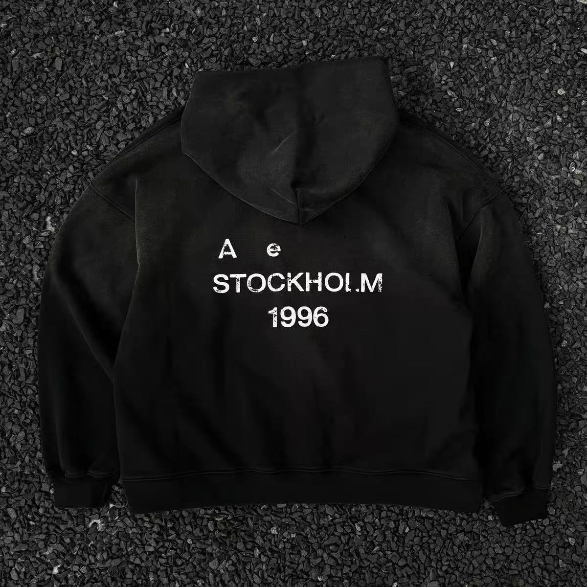 tshirt 1996 long hoodie Men Women hoodies letter printed Tops washed vintage pattern crew neck short sleeve oversize street style S-XL