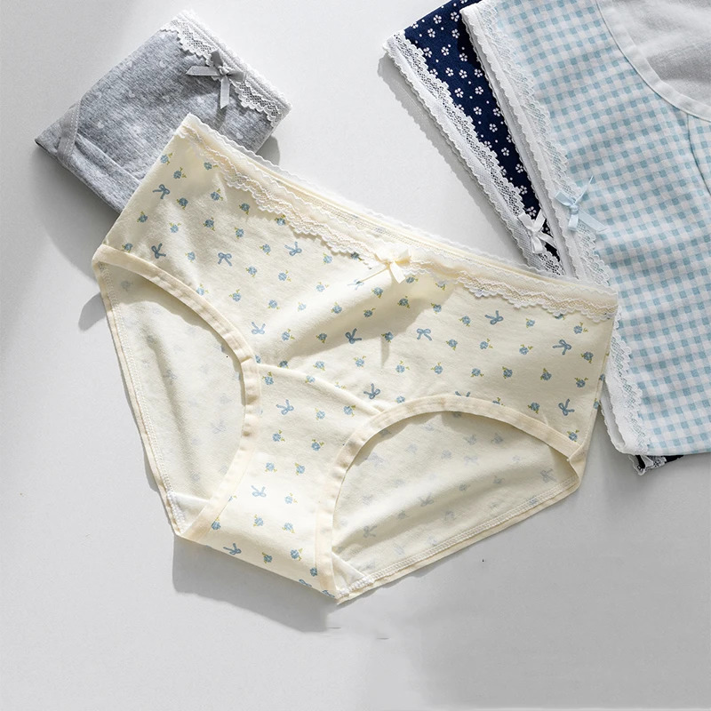 6Pcs Women Cotton Panties Fashion Print Underwear Low Waist Briefs Cute Girls Panty Sexy Ladies Underpants Soft Female Lingerie 260922