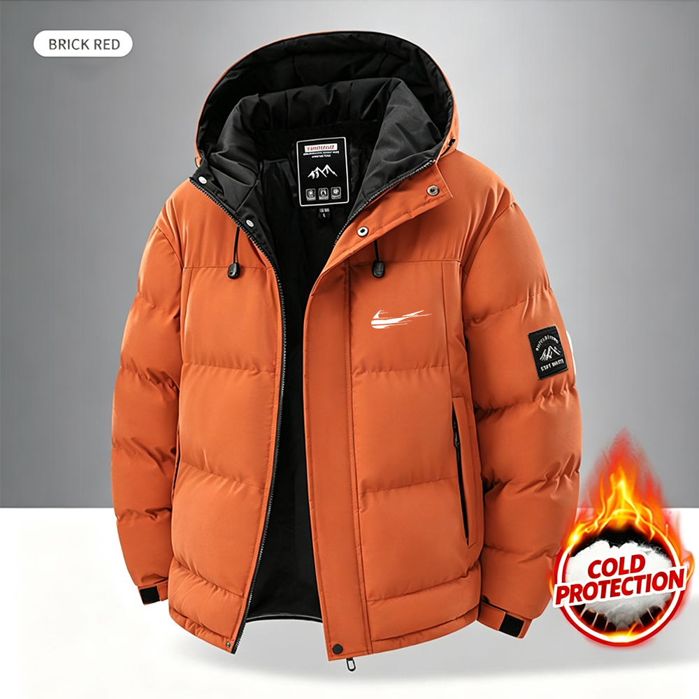 New Comfortable Hooded Fashion Solid Men Parka Winter Thicken Keep Warm Windproof Jacket Outdoors Loose Casual Versatile Coat