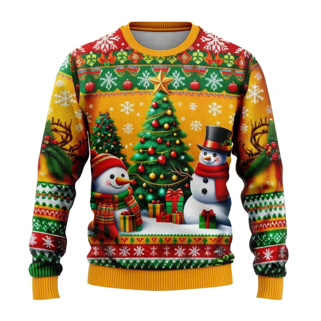 2025 Snowman Graphic Ugly Christmas Sweaters For Women Clothing 3D Printed Funny Christmas Sweater Men Xmas Holiday Sweatshirts 260922
