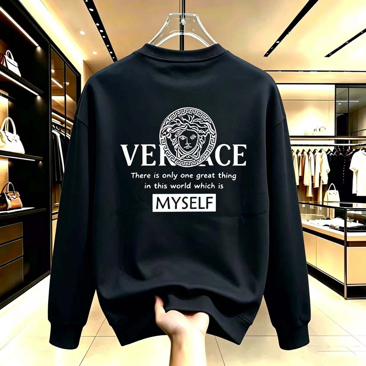 Autumn/Winter Men's European 26 New Light Luxury Hoodie Fashionable Couple Round Neck Long Sleeve Printed Casual Trendy Hoodie558