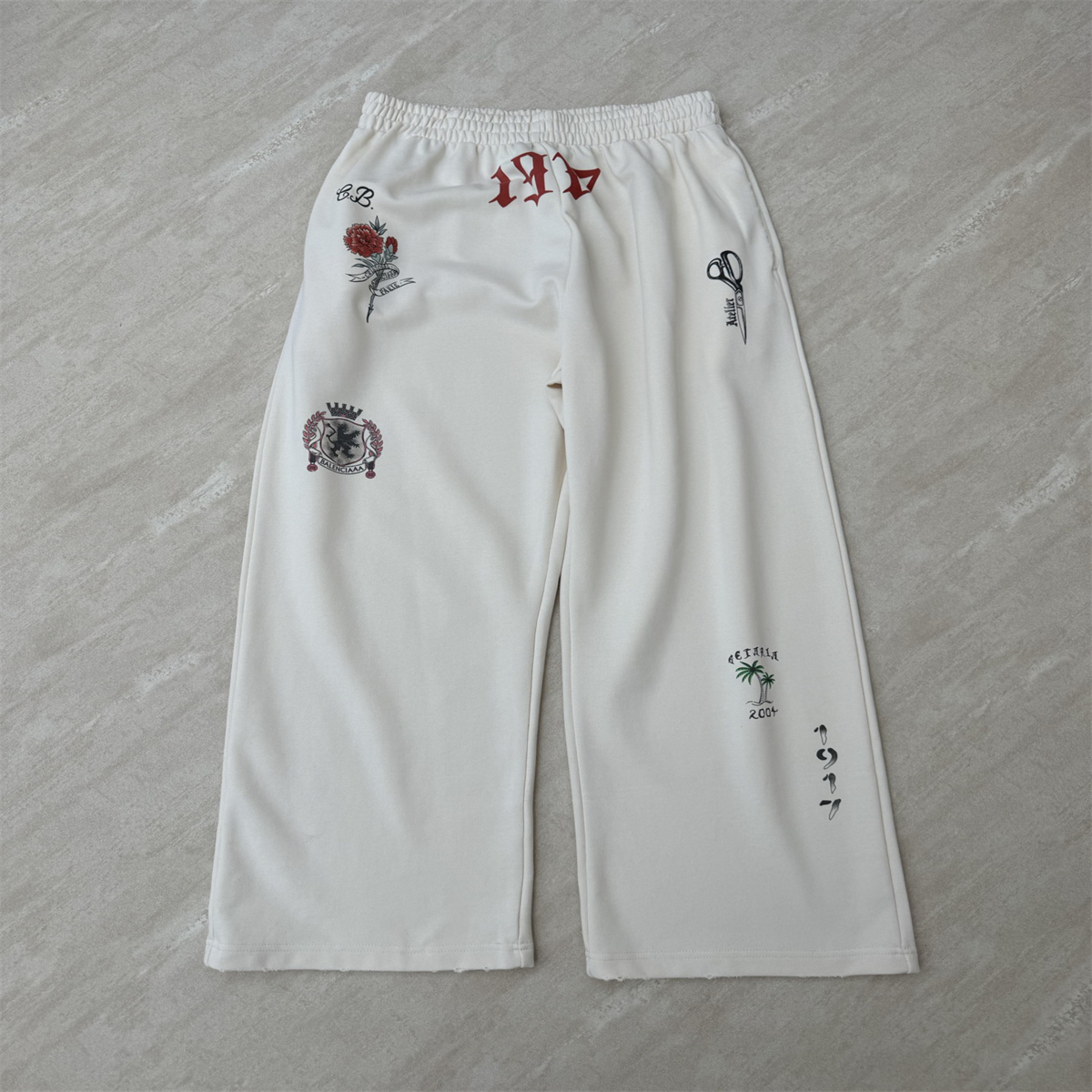 Men's Plus Size Jeans Men's and Women's Long Pants Wide Leg Pants High Street Tight Distressed Denim Pants 6921G10